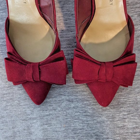 NWOT Chinese Laundry Microsuede, Pointed Toe Pumps (Red) - Picture 3 of 6